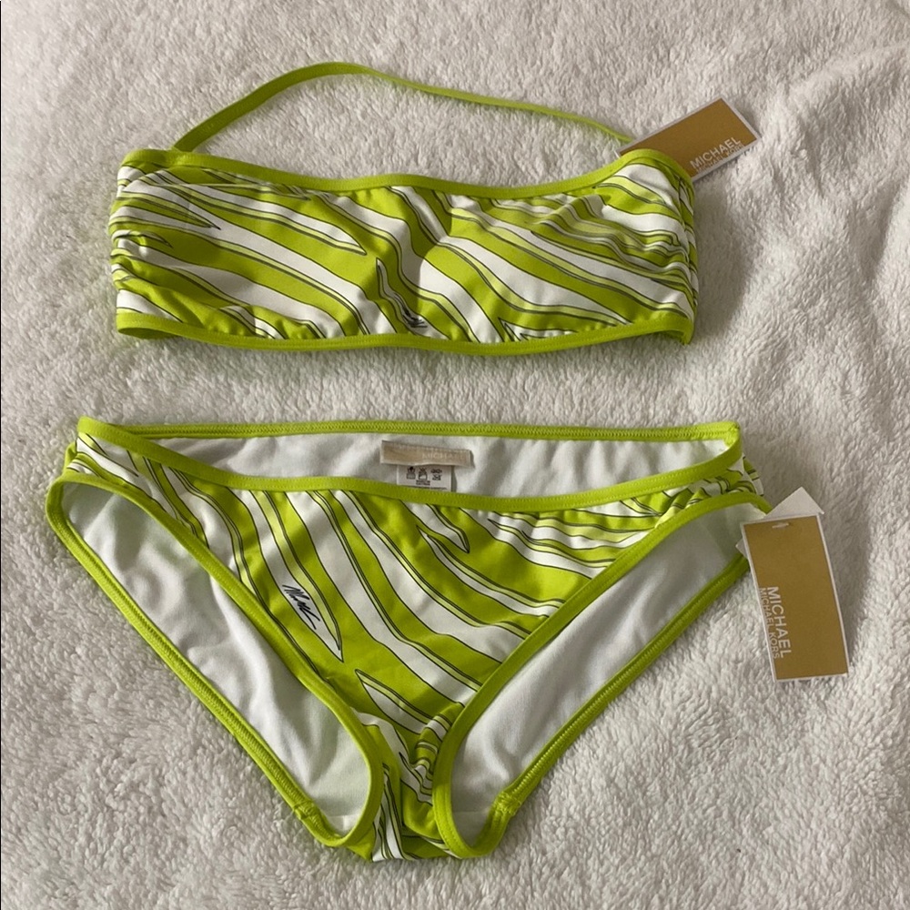 Michael Kors Lime Green Striped Bikini
